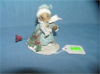 Mo0dern squirrel and pine cone figurine