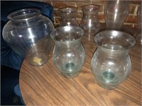 (5) Glass Vases