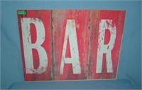 BAR retro style advertising sign