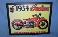 1934 Indian Motocycles framed retro style advertis