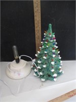 Ceramic lighted christmas tree green