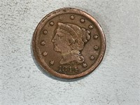 1844 braided hair large cent