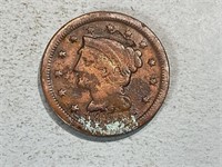 1847 braided hair large cent