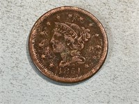 1851 braided hair large cent