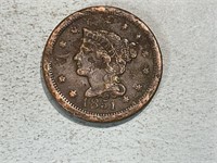 1851 braided hair large cent