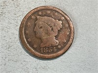 1854 braided hair large cent
