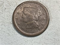 1856 braided hair large cent, upright 5