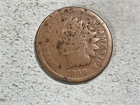 1869 Indian head cent, possible 9 over 9