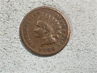 1886 Indian head cent, variety 1