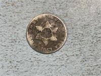 1853 three cent silver