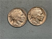 Two 1929S Buffalo nickels