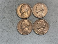 Four Jefferson nickels