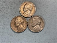 1946, 1946D, 1946S Jefferson nickels