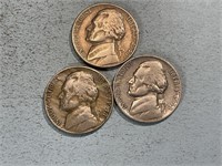 1948, 1948D, 1948S Jefferson nickels