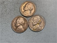 1950, 1951D, 1951S Jefferson nickels