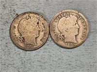 1901 and 1901O Barber dimes