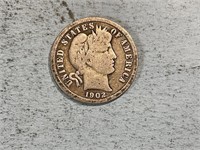 1902O Barber dime