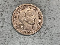 1907S Barber dime