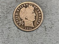 1916 Barber dime