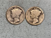 1916 and 1916S Mercury dimes