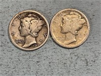 1917 and 1917S Mercury dimes