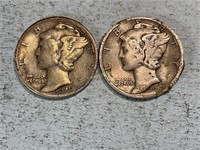 1938 and 1938D Mercury dimes