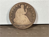 1876 Liberty seated half dollar
