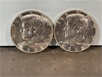 Two 1968D Kennedy half dollars