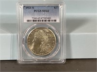 Graded 1921S Morgan silver dollar