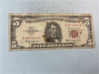 1963 $5 U.S. note