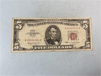 1963 $5 U.S. note