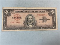 1949 Cuba 10 pesos note