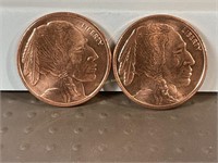 Two one ounce copper rounds