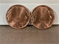 Two one ounce copper rounds