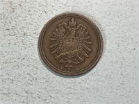 1876A Germany-empire 1 pfennig