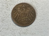 1910J Germany-empire 2 pfennig