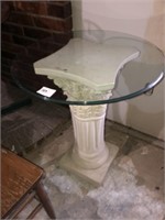 Heavy Glass Column Pedestal Table (24" Dia)