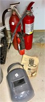 Craftsman Welding mask & 3 fire extinguishers