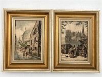 Set Of Two Ernst Geissendörder Silk Engravings