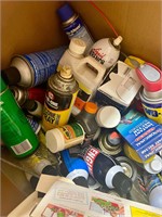 sprayers, cleaning supplies, garage items, etc.