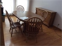 Amish Table w/Chairs & Buffet Set