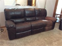 Electric reclining couch, leather looking soft