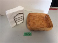 Longaberger basket and napkin holder