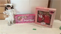 Barbie, Lissi dolls, porcelain doll boxes