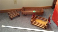Handmade Wooden Baby cradle, small chair, etc.