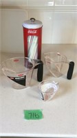 Measuring cups Coca-Cola straw dispenser