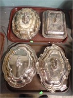 4 PLATED COVERED DISHES