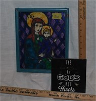 Stained glass mother and child pic, small picture