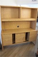 OFFICE CREDENZA W MULTIPLE DRAWERS & MIDDLE HUTCH