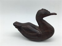 Carved Wooden Duck Sculpture